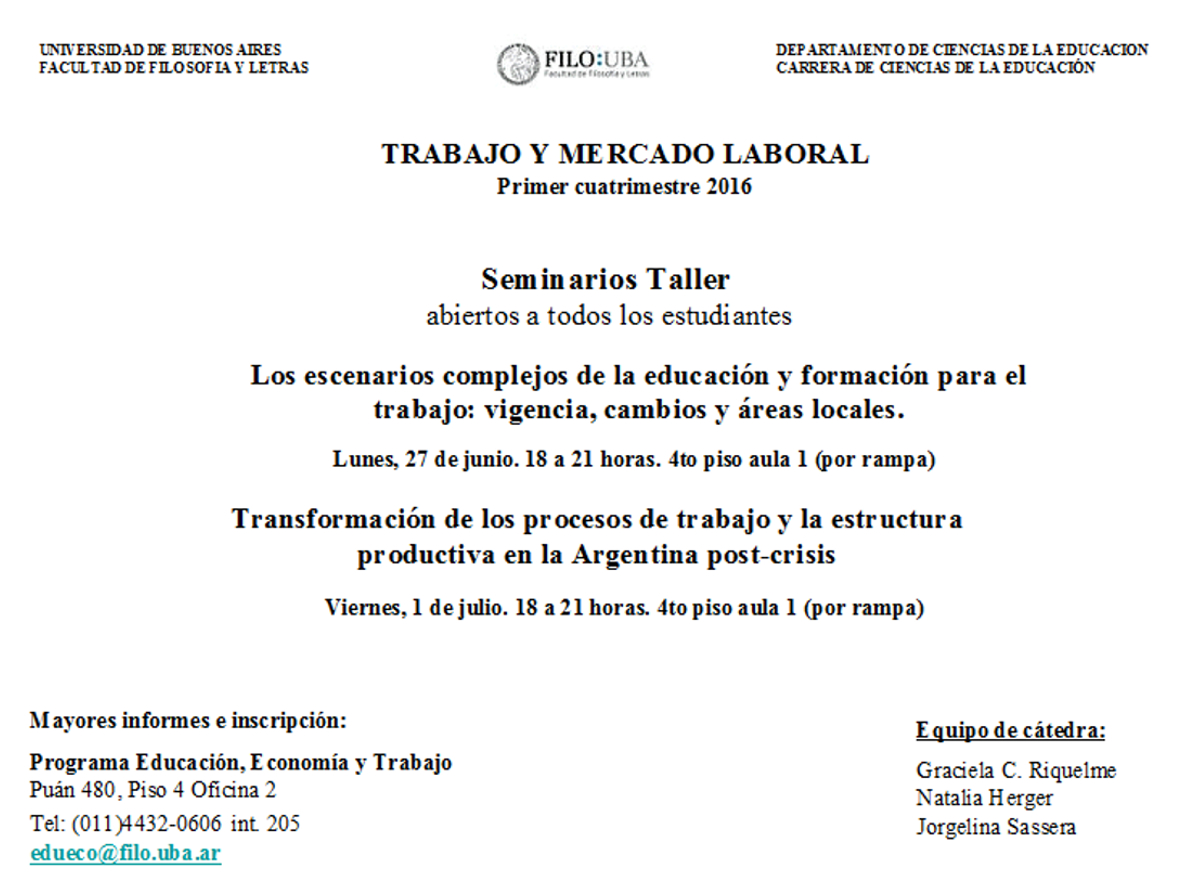 SeminarioTallerTrabajoyMercadoLaboral201